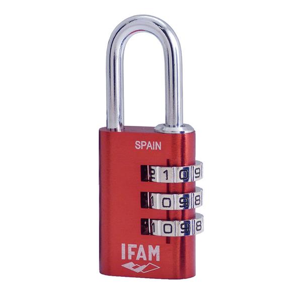 CANDADO ALUM.COMBINACION ROJO 20mm