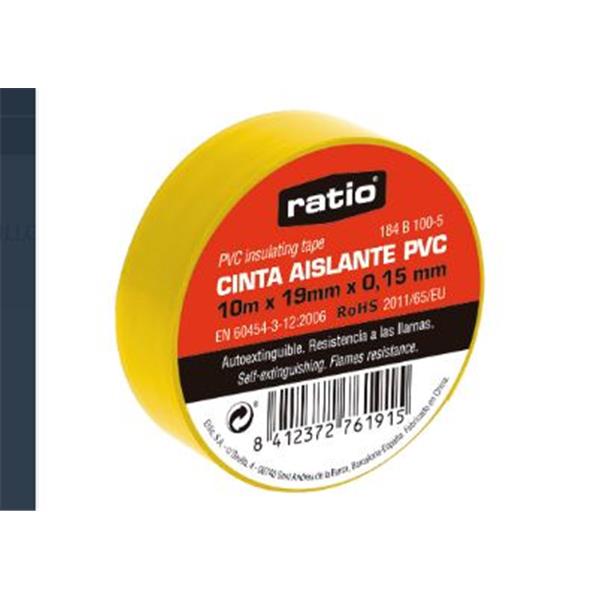 CINTA AISLANTE 19X20M AMARILLO  0,15MM