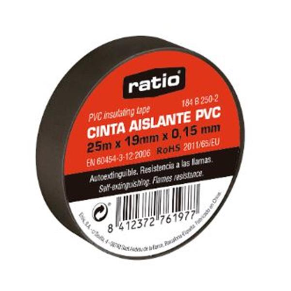 CINTA AISLANTE 50X25M NEGRA  0,15MM