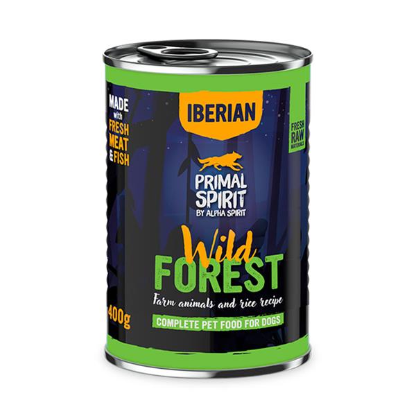 Comida humeda para perros ALPHA SPIRIT Wild Forest 400gr. Pavo y cerdo