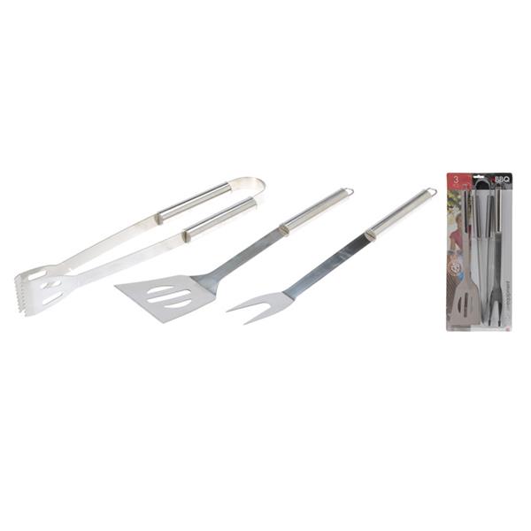 Accesorios BBQ. inox. (espumadera, tenedor, pinzas)