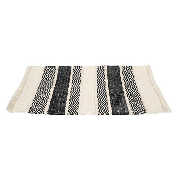 Alfombra Louxor algodon/fibra 45x90 cm. negro/natural 45x90 cm