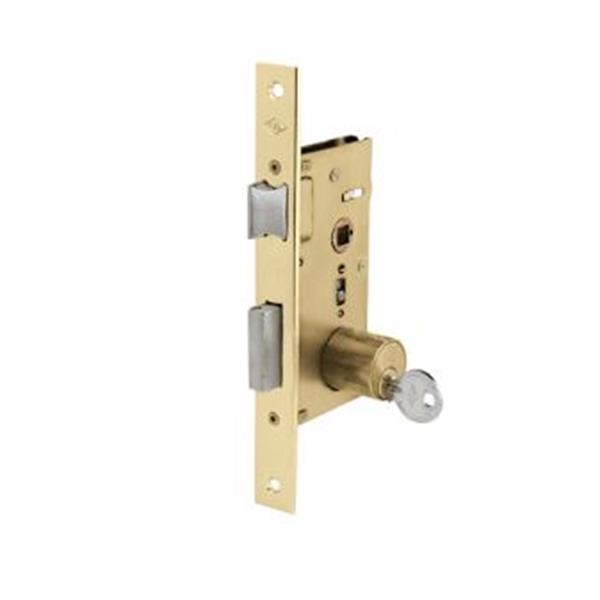 CERRADURA EMBUTIR LATONADA 70mm, ENTRADA 40mm
