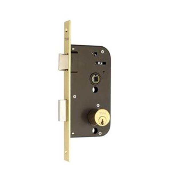 CERRADURA EMBUTIR MADERA YALE 45. LATONADA 70 mm. ENTRADA 40mm.