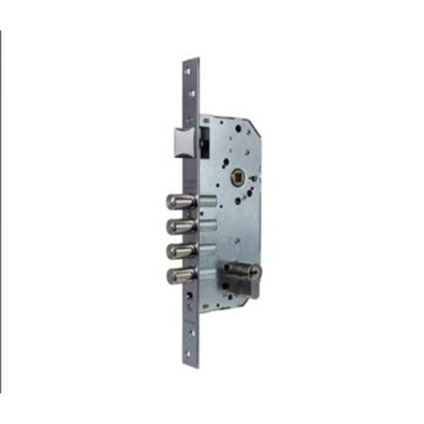 CERRADURA SEGURIDAD EMBUTIR TESA. HIERRO LATONADO 77mm. ENTRADA 50mm.