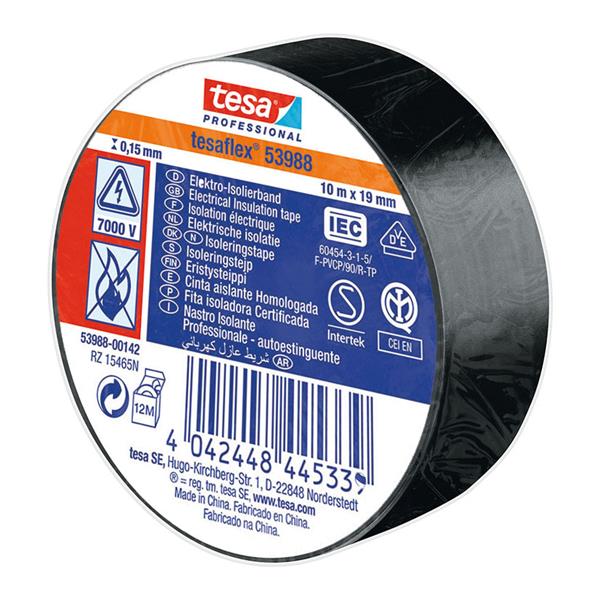 CINTA AISLANTE TESAFLEX 19X10M.NEGRA TESA