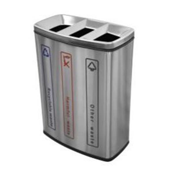 PAPELERA RECICLAJE NOFER GRAN CAPACIDAD 3 COMPARTIMENTOS
