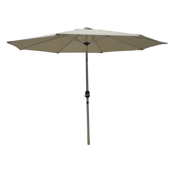 Parasol aluminio 2,7 m. Manivela &Oslash; 38 mm (imit. inox.). Reclinable.