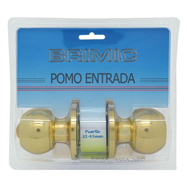 POMO PUERTA BOLA ENTRADA LATON PULIDO (DORADO)