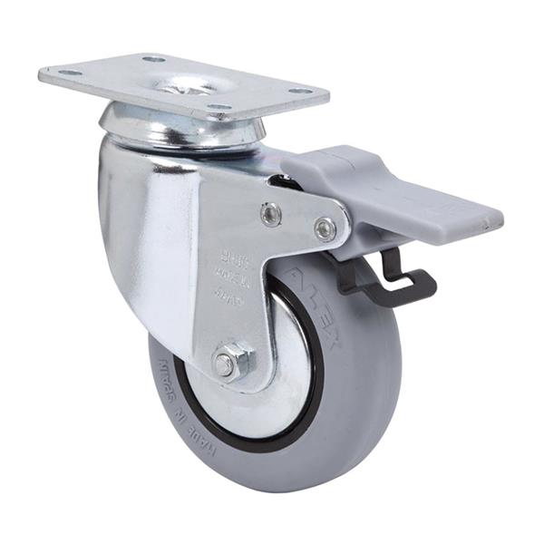 RUEDA GOMA GRIS PLET.C/FRENO 80 "BH