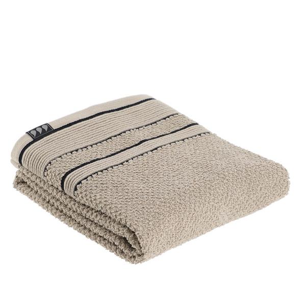 Toalla lavabo 50x90 cm. 100% algodon, beige / negro