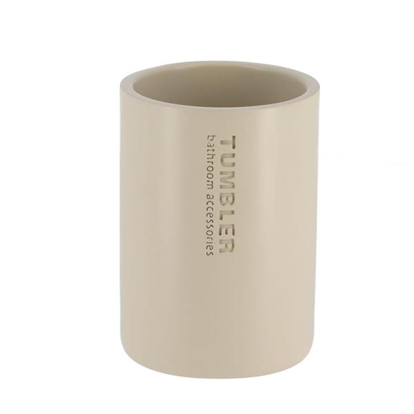 Vaso para cepillo dientes poliresina beige
