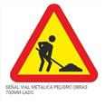 SE&Ntilde;AL VIAL METALICA PELIGRO OBRAS 700mm LADO