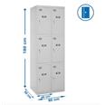 ARMARIO 6 CASILLAS (2 columnas de 3 puertas) 1800x800x500 mm GRIS/GRIS 1800x1000