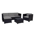 Conjunto Manhattan. Sofa+2 sillones+puff+mesa baja