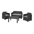 Conjunto Merano 2 sillones+sof&aacute; + mesa auxiliar. Antracita
