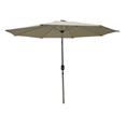 Parasol aluminio 2,7 m. Manivela &Oslash; 38 mm (imit. inox.). Reclinable.